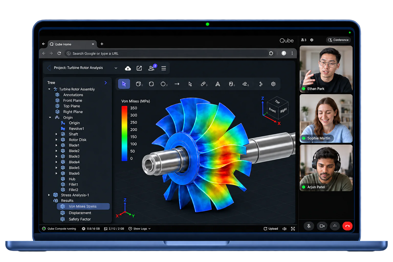 Collaborative turbine analysis inside Qube